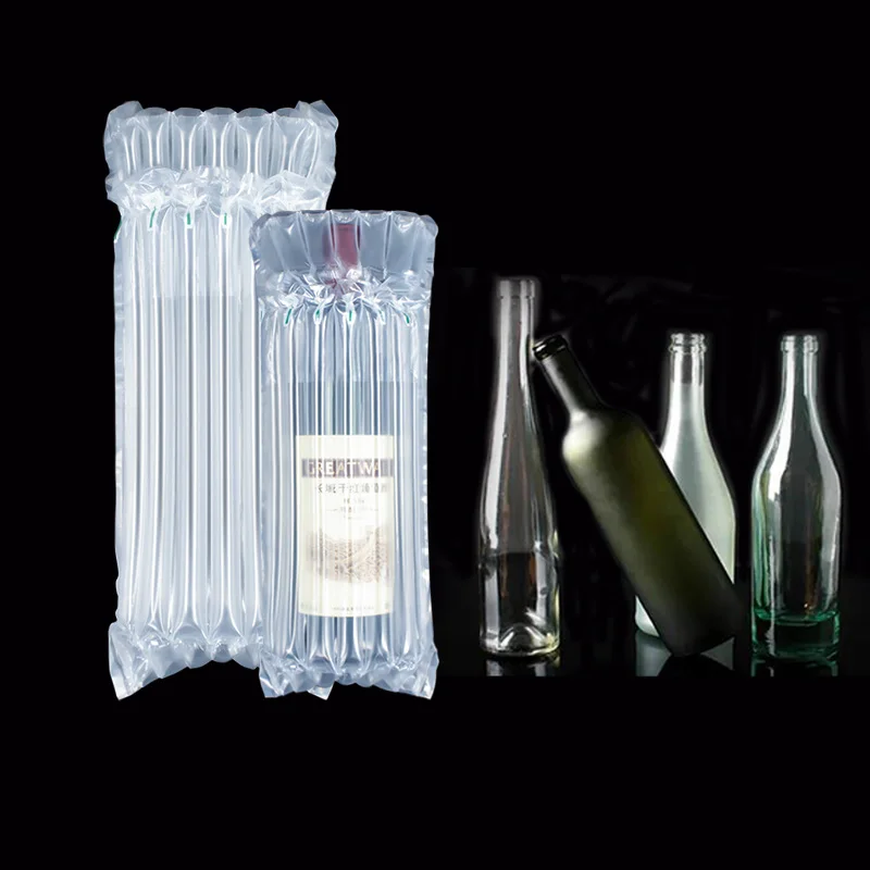 10 Wine Bottle Protector with Pump Inflatable Bubble Cushion Wrap Air Columns Cushioning Safe Transportation of Glass Bottles While Traveling on Airplane 