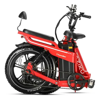 Hot Sale Eziku 750W Foldable Electric Bicycle 48V 30AH Long Range Removable Lithium Battery 20"x4.0" Fat Tire Step-Thru Adults