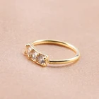 Surgical Steel Piercings Nose Seamless Surgical Steel Setting Zircon Nose Hoop Ring Gold Plated Body Piercing