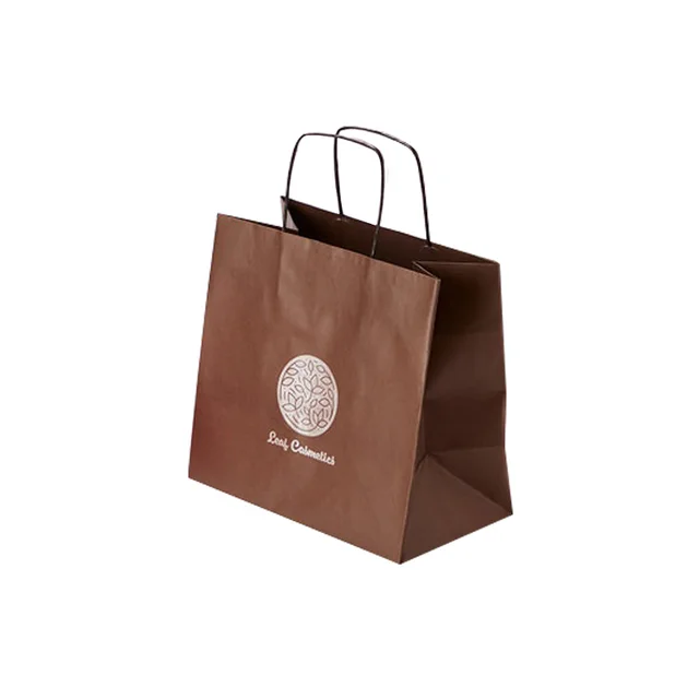 New arrival custom printed reusable kraft paper bags manufacturer kraft paper restaurant carry bag