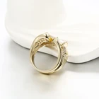 Ring Gold VANFI Zircon Ring Copper Material Gold Silver Plated Iced Out Full CZ Fashion Jewelry