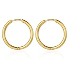 14k Gold Hoop 2021 New Trendy 14K 18k Gold Stainless Steel Women Hoop Earrings