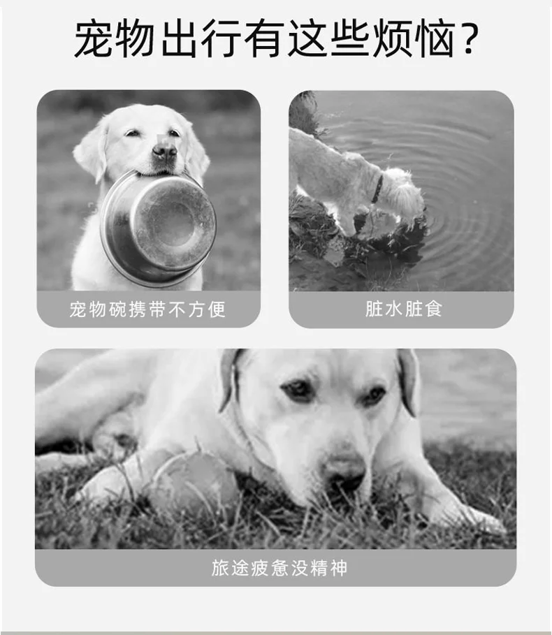 New Portable 2 in 1 Pet Water and Food Bottle for Outdoor Travel Easy to Clean Dishwasher Safe Pet Supplies factory