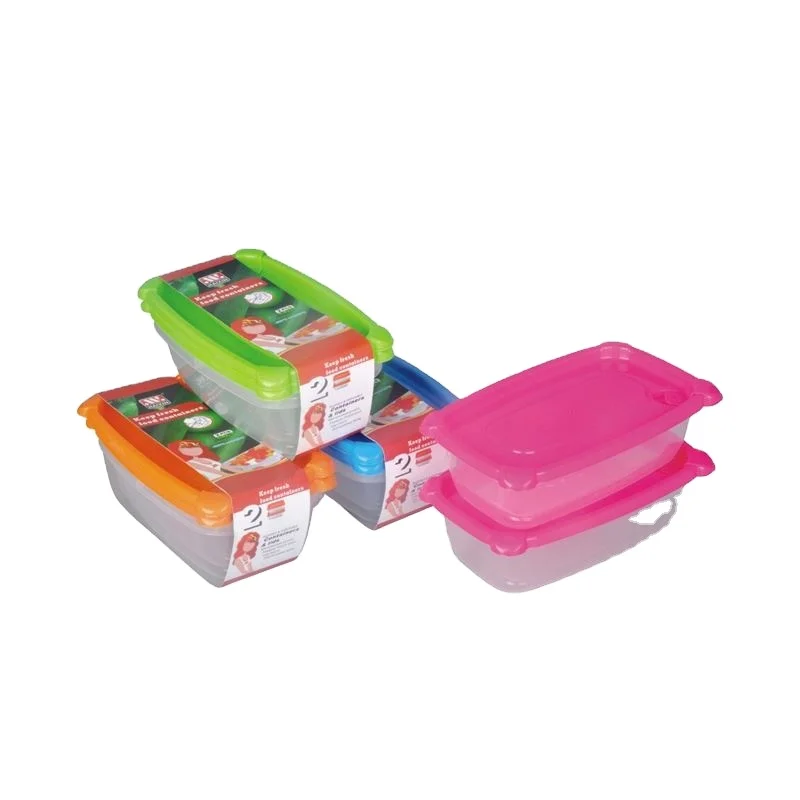 Rectangle Food Container 750ML reusable takeout containers easy open plastic microwave food container with lid 2pcs