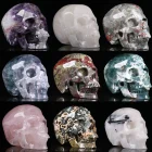 Gemstone Wholesale 5.0 Inch Gemstone Skulls High Quality Hollow Carved Crystal Skulls Healing Crystal Skulls