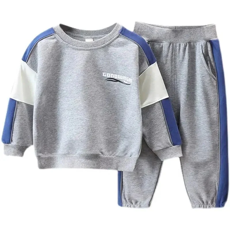 Boys' Autumn Suit 2024 New Children's Sweater Fashionable Kids Spring and Autumn Hoodie Clothes Wholesale