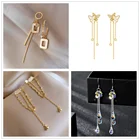 Earrings Girls Shiny Zircon Flower Tassel Pendant Silver Earrings For Women Girls Lady Female Lover Gift
