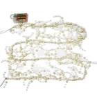 Wedding 20L Warm Light Glitter Acrylic Transparent Bead Shape Wedding Light Garland Decoration Party Led Garland Bead