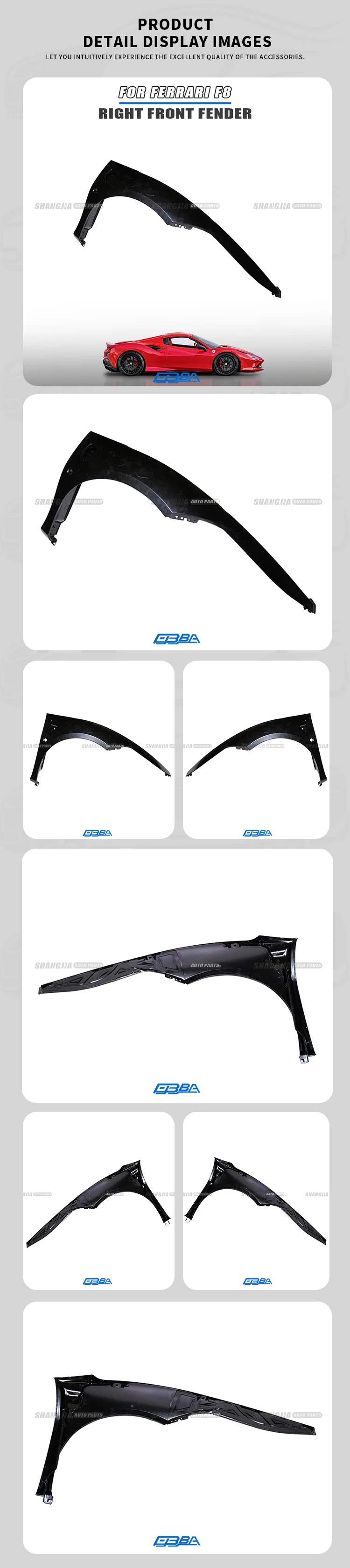 Left And Right Car Fenders For Ferrari F8 Tributo F8 Spider OEM 985866156 985866159 High Quality Original Used Auto Part manufacture