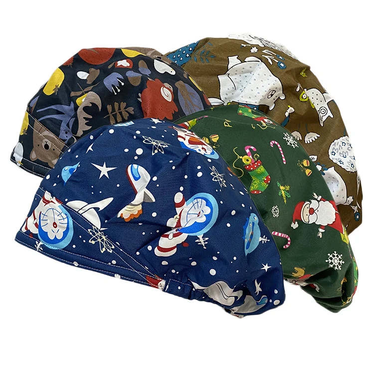 Cotton For Nurse Scrub Hats Bouffant 