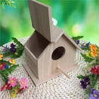 Bird Hot Sale Custom Wooden Pet Parakeet Breeding Nesting Bird Aviary Small Bird Cage Box Wooden Bird House