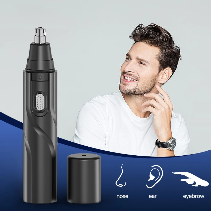 Portable Rechargeable Electric Push Shear Durable Plastic Four-in-One Nose Hair Trimmer Set for Home Salon Car RV Garage Use details