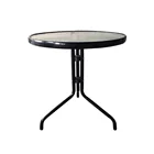 Table Table Outdoor Garden Garden Outdoor Tempered Glass 60/70/80 Table Top Round Material Table