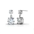 Paved Tiny Women Sparkling Zircon Paved Small Round Studs Jewelry Silver 925 Earrings