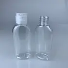 Bottle With Top Fast Delivery 60ml Empty Flat Shaped Hand Sanitizer Bottle With Flip Top Cap