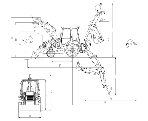 excavator and loader