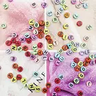 Letter Beads Loose Beads 200 Pcs Acrylic Colorful White Letter Round Beads Alphabet Loose Spacer Charm Beads