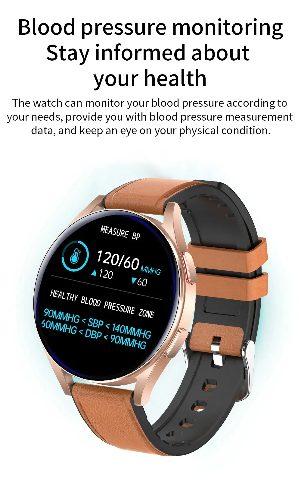Smartwatch 6: Full Touch, Blood Pressure & Oxygen, Bluetooth Call, Sports Watch for iOS/Android