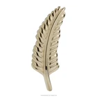 Gold Gold 14K Solid Yellow Gold Feather Shape Piercing Attachment Ear Cartilage