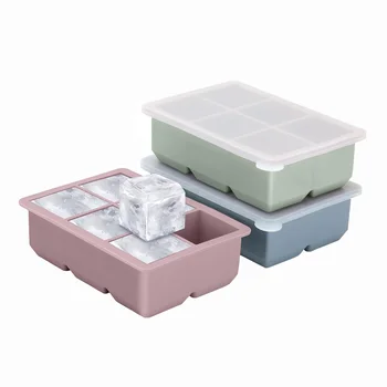 Silicone Ice Cube Trays 3 Pack Large Size Silicone Ice Cube Molds with Leak Proof Removable Lid Square Ice Cube Tray BPA Free