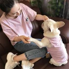 Vest For Cotton Summer Dog Vest For Pet Parent-child Clothes Dog T-shirt Cotton Embroidered Dog Clothes