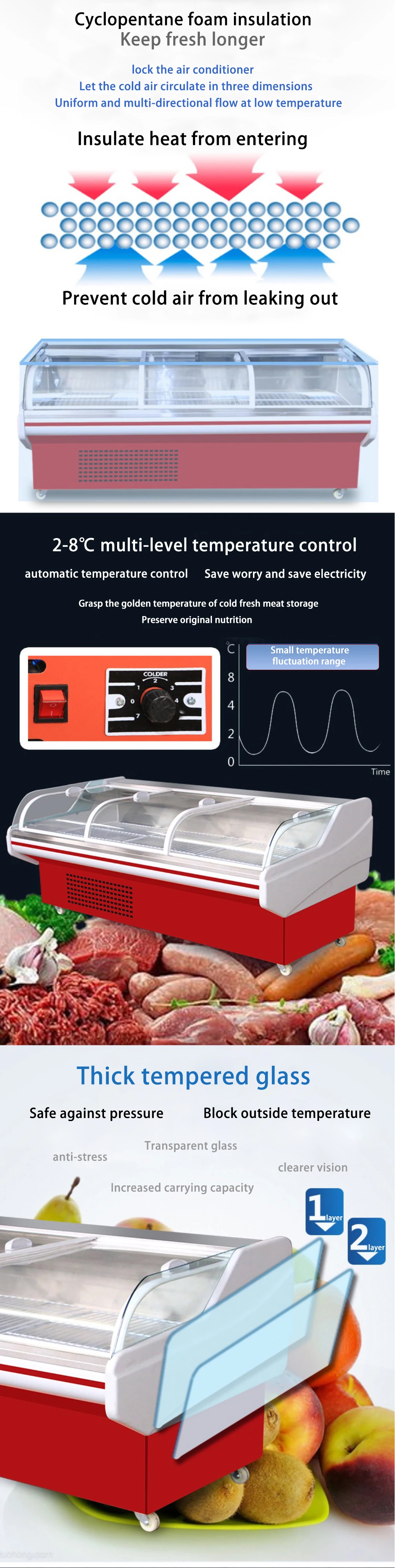 Chicken Mutton Display Cooler, LED, 220V - detail 12