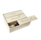 Wood Wine Box Market 3 Bottles Birthday White