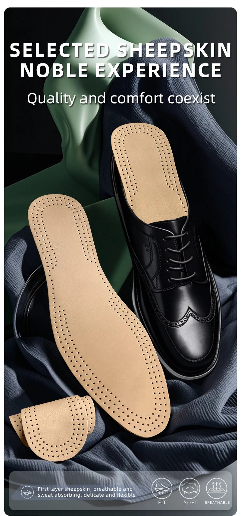 Sheepskin Leather Latex Insole Comfortable Shoe and Sports Insoles for Pain Relief Anti-Odor and Sweat Wicking Sheepskin Leather Latex Insole Comfortable Shoe and Sports Insoles for Pain Relief Anti-Odor and Sweat Wicking