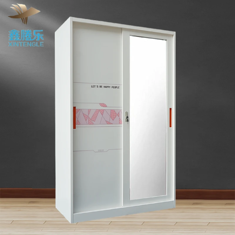 Modern 2-Door Sliding Wardrobe Guardaroba Scorrevole Fitted Wardrobes with Metal Bedroom Furniture Lemari Pakaian Designs