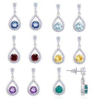 Direct Manufacturers Supply 925 Sterling Silver Natural Gemstone Earring OEM & ODM Factory Earrings Jewelry