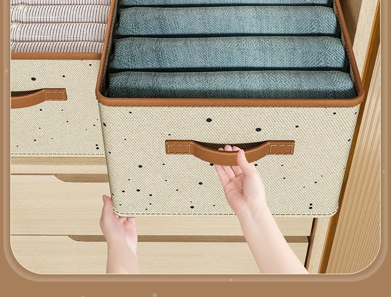 2024 New Closet Organizers for Clothes Storage Foldable Storage Boxes with Lids Fabric Clothes Organizer with Handle
