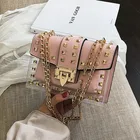 Summer Handbag Summer Fashion Women Pvc Handbag With Rivet And Clear Chain Jelly Bag Handbag