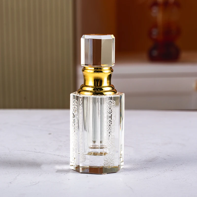 product wholesale hot octagonal pillar 3ml glass empty bottle elegant fashion customizable crystal perfume bottle-8