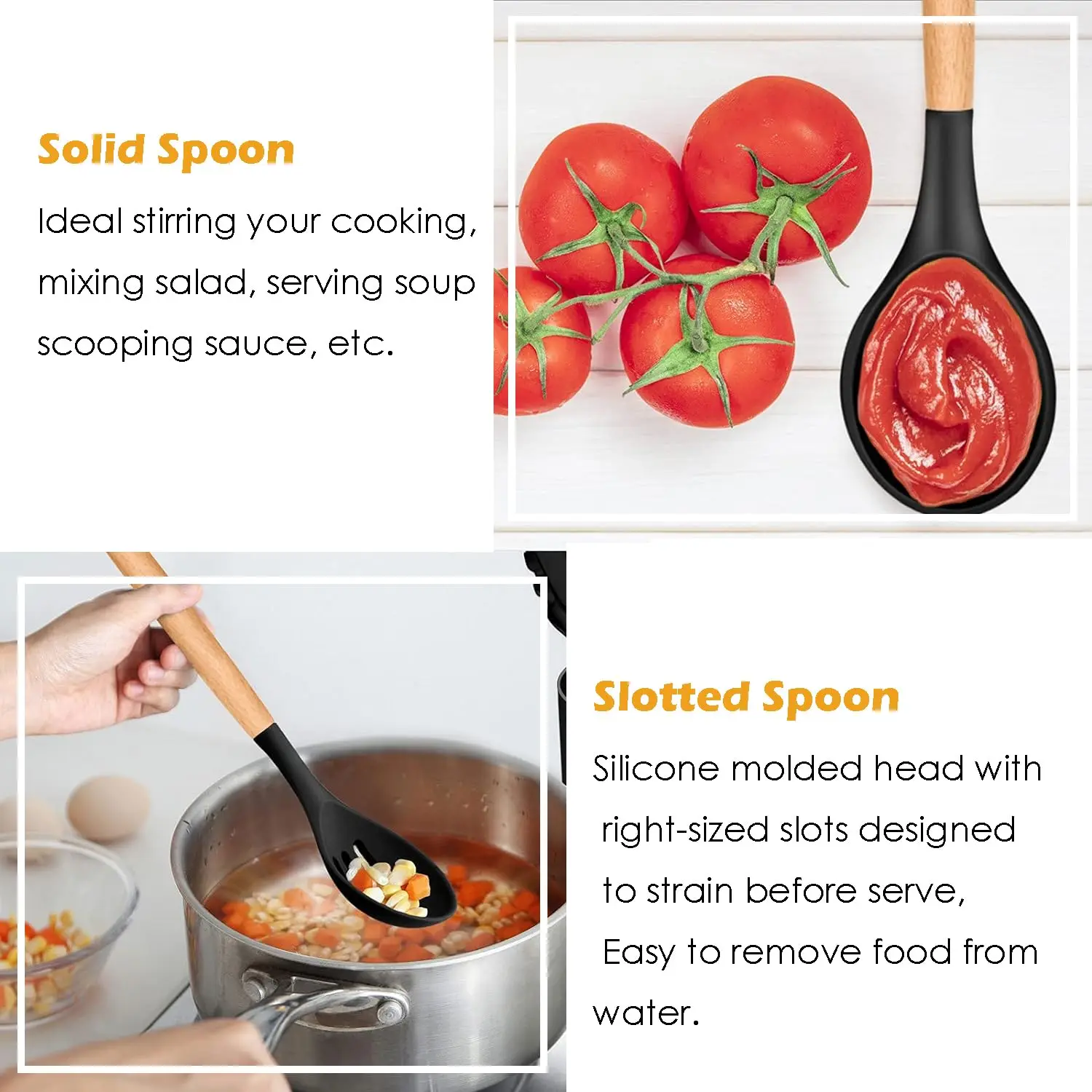 Nonstick 5 Pcs Non toxic high-temperature Heat-resistant Customization Easy to clean SIlicone utensils set