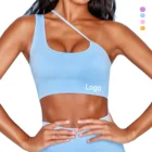 Custom Active Wear One Shoulder Seamless Sports Bra Top 2021