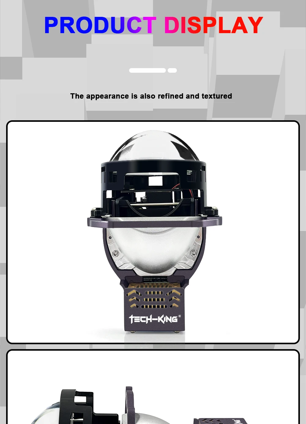 TECH-KING Car Headlight 75W 3.0 inch Bi-LED Projector Lens 6000K for Car Headlight Retrofit Dual LED Headlight Projector Lens