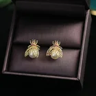 Earrings Earrings Pearl Stud Earrings Bee Baroque Korean Earrings For Women 2021