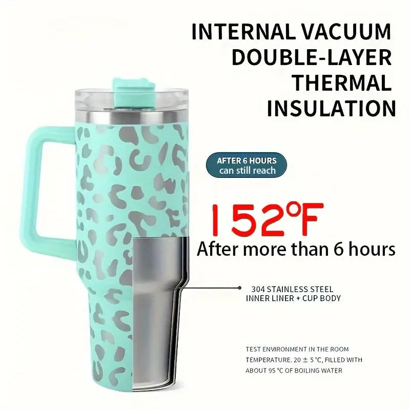 2024 New Design MultiColor 40oz Leopard Engraved Metal Insulated Quencher Stainless Steel Tumbler With Straw Handle Vulcanus