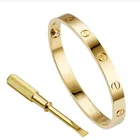 Ring Bracelet Stainless Steel Classic Screw Ring Pattern Bracelet Gold Color Lovers Bracelet Does Not Fade