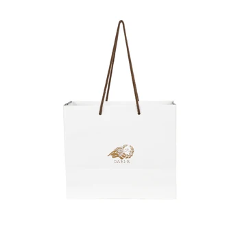 China Manufactures Small White Luxury Carrier Wedding Custom Logo Printed Paper Gift Bag With Handle