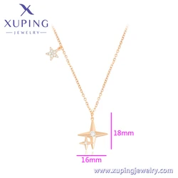 A00895746 XUPING Jewelry western jewelry 18K gold color nickel free gold plated Copper Lovely Star zircon Charm Pendant Necklace