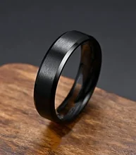 Wholesale price OEM logo Black plated Matted Men Tungsten carbide Rings wedding band for men fashion men jewelry