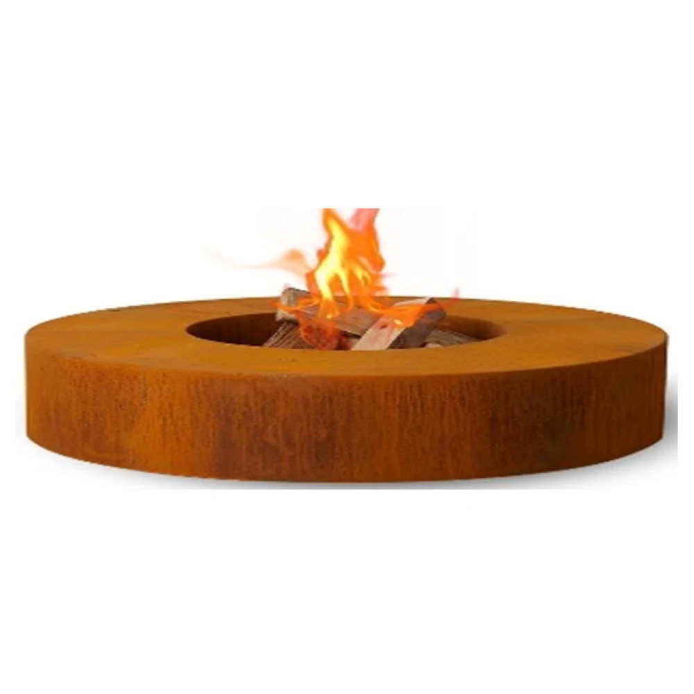 Outdoor High Quality Rusty Garden Corten Steel Metal Circular Fireplace