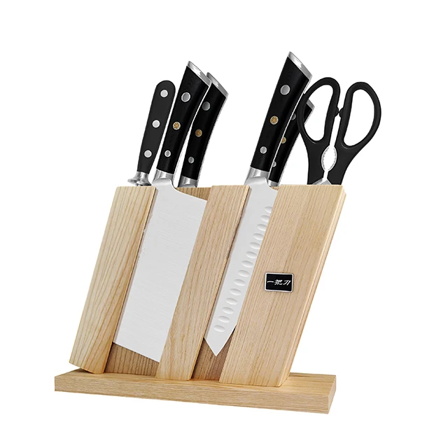 High hardness 7 pcs electrofusion alloy powder steel kitchen knife set with wood block for home,ξενοδοχειο ,gift