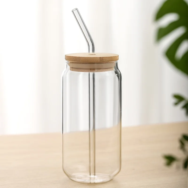 BPA FREE Glass cup with straw glass coffee cup with straw and lid glass cups with lid