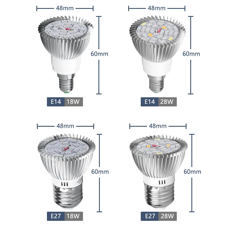 28w E27 E14 base indoor medical plants par MR16 Indoor Phyto Flower Hydroponic Growth UV Seedling full Spectrum grow bulb light