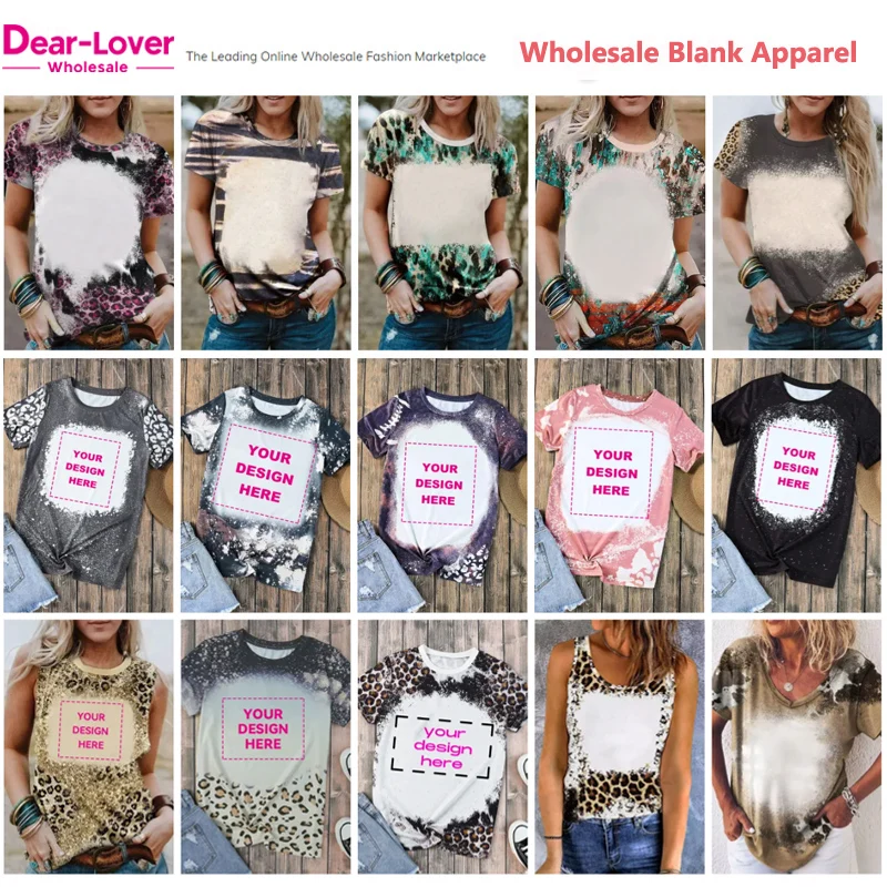 Dear-Lover OEM ODM Logo Private Label Western Clothing Plain Blank Apparel High Quality Bleach Graphic Polyester Custom T Shirt