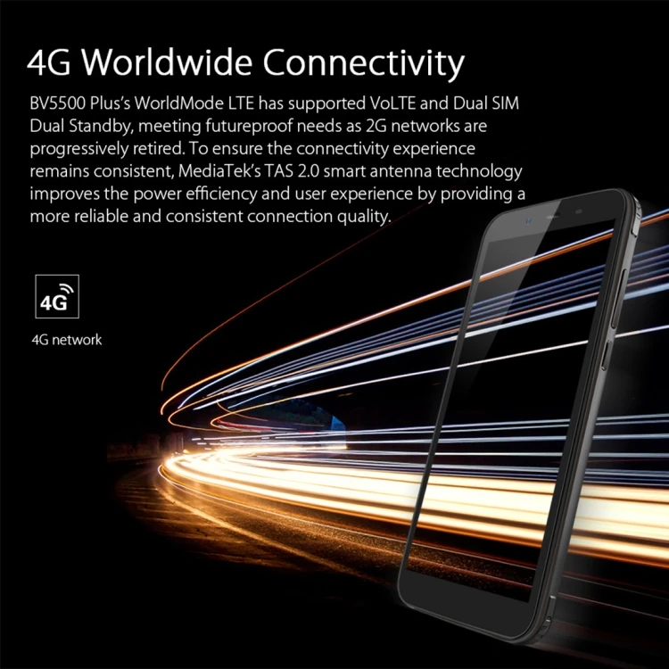 Blackview BV5500 Plus 2020 3GB+32GB 5.5 inch 4400mAh Rugged Phone Android 10
