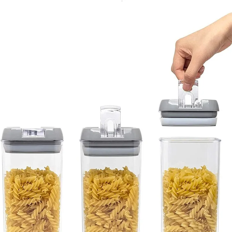 6 Pack Airtight Food Storage Container Set BPA Free Clear Plastic Kitchen and Pantry Organization Containers