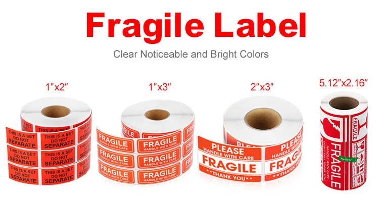 Methdic Breakable Stickers Warning Shipping Fragile Private Label